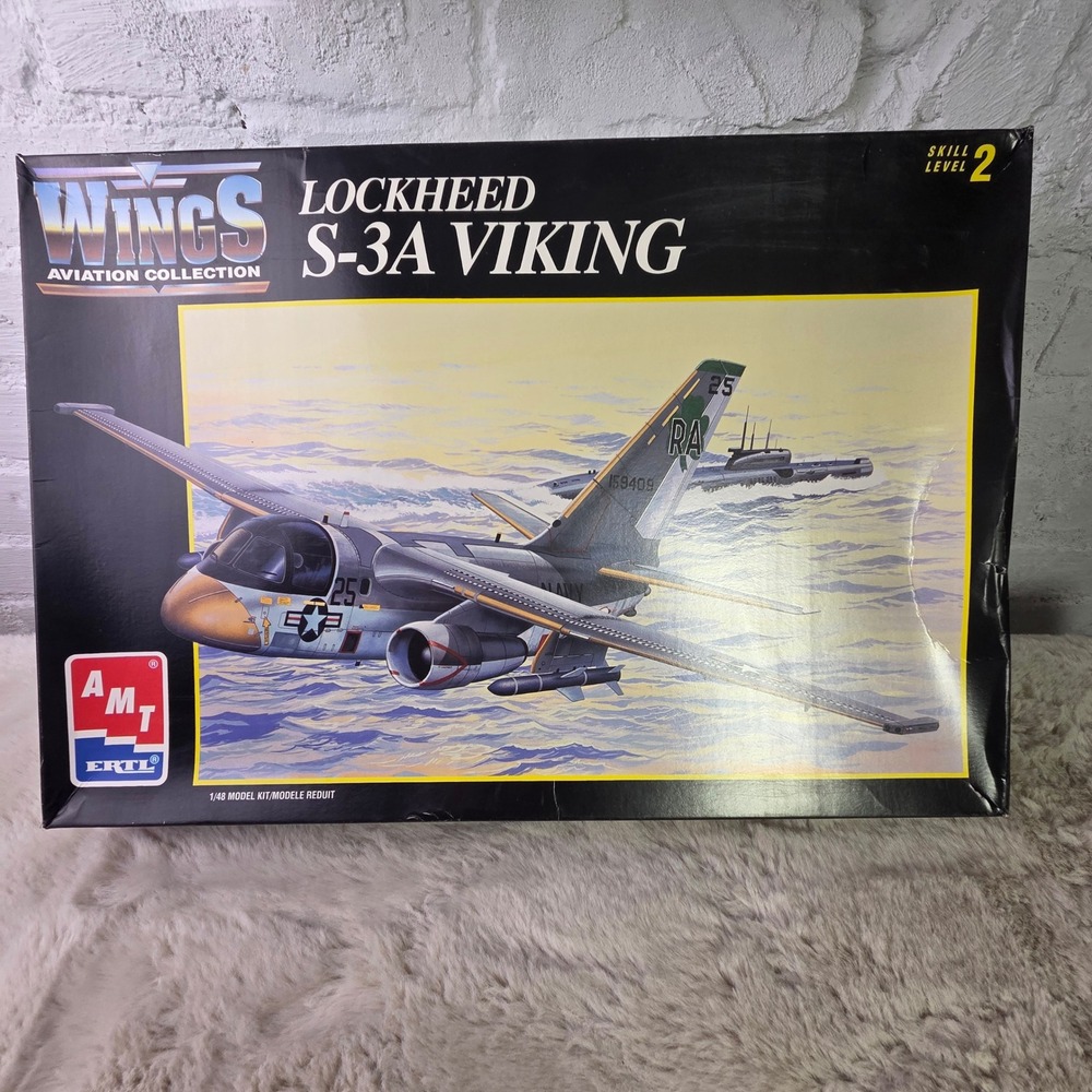 AMT ERTL Lockheed S-3A Viking 1/48 Scale Model Kit Wings Aviation 8634 Open Box